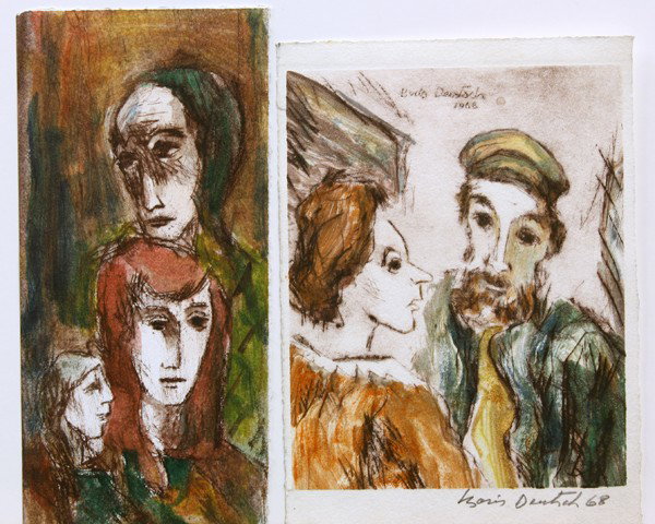 Ten Works on Paper, Boris Deutsch: (lot of 10) Unframed works on paper, Abstracts, Portraits, Figures, and Landcapes by Boris Deutsch (Californian, 1892-1978), most signed and dated, 1920s-1970s, largest overall: 14.5''h x 11.5''w