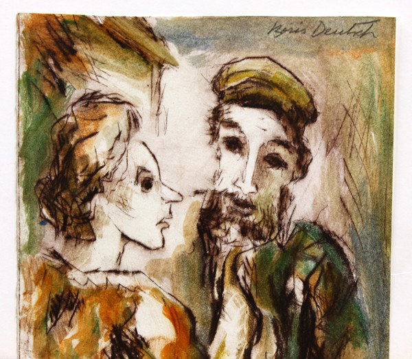 Ten Works on Paper, Boris Deutsch: (lot of 10) Unframed works on paper, Abstracts, Portraits, Figures, and Landcapes by Boris Deutsch (Californian, 1892-1978), most signed and dated, 1920s-1970s, largest overall: 16''h x 12.5''w