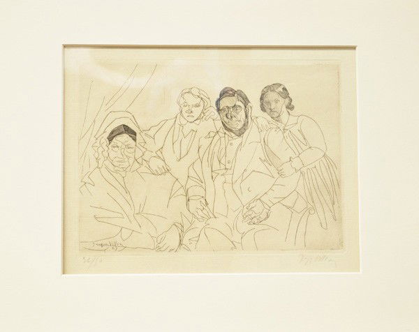 Etching, Jacques Villon, Dagguerreotype No. 1: Unframed etching, ''Dague by Daguerreotype No. 1,'' by Jacques Villon (French, 1875-1963), numbered 36/50 and signed in pencil overall: 11''h x 14''w