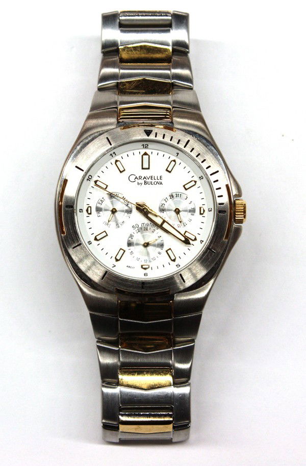 Gentleman's two toned wrist watch: Gentleman's CARAVELLE by Bulova two tone wristwatch