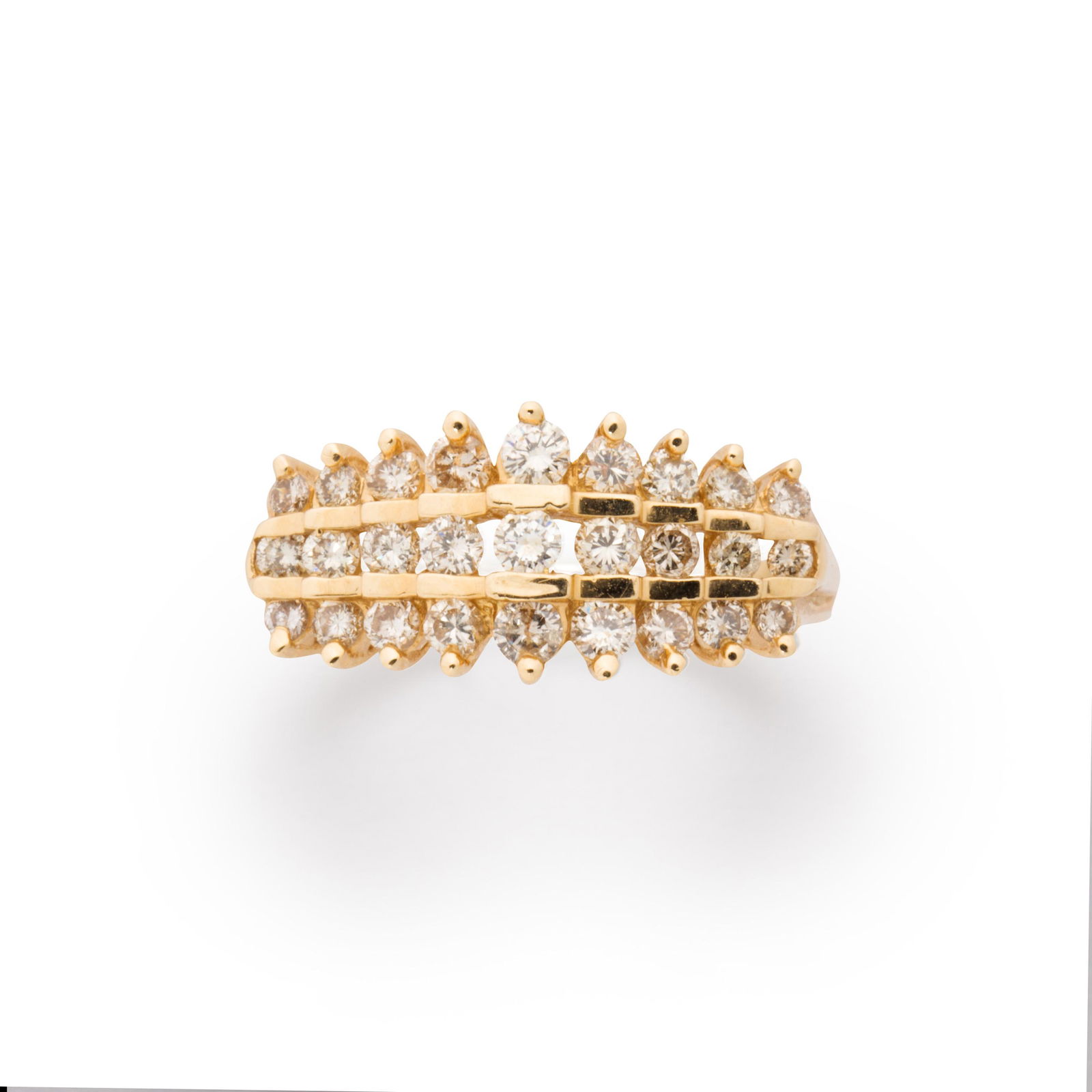 A diamond and fourteen karat gold ring (1 of 2)