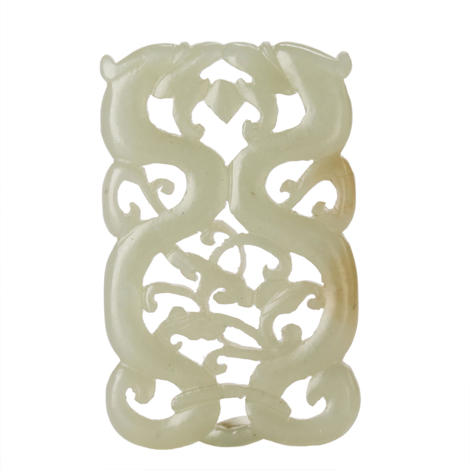Chinese celadon jade pendant plaque (1 of 2)