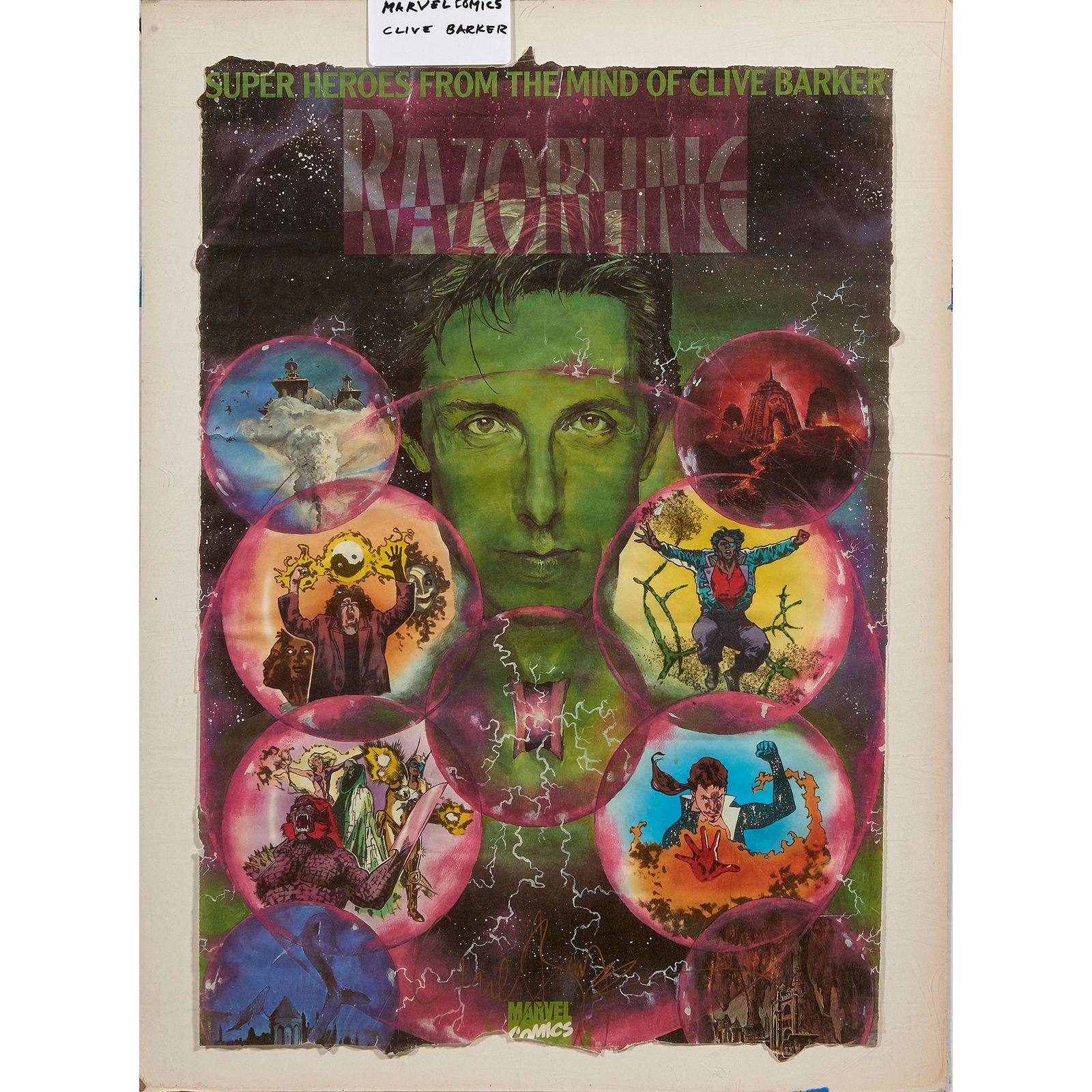 Autographed poster, Clive Barker, Razorline (1 of 1)