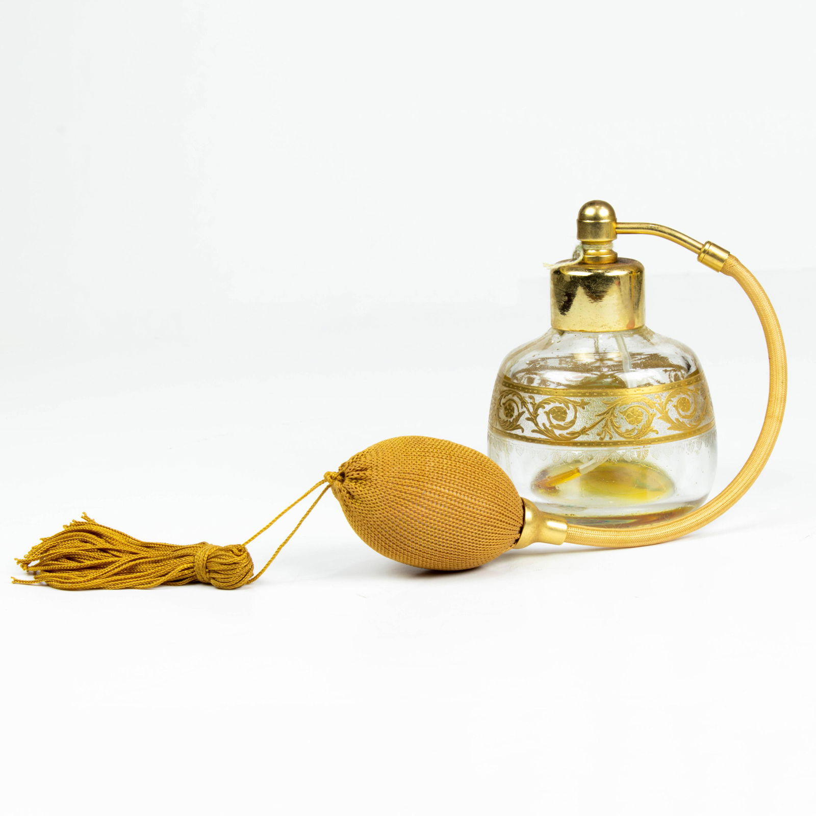 Saint Louis glass Thistle perfume bottle with atomizer (1 of 1)