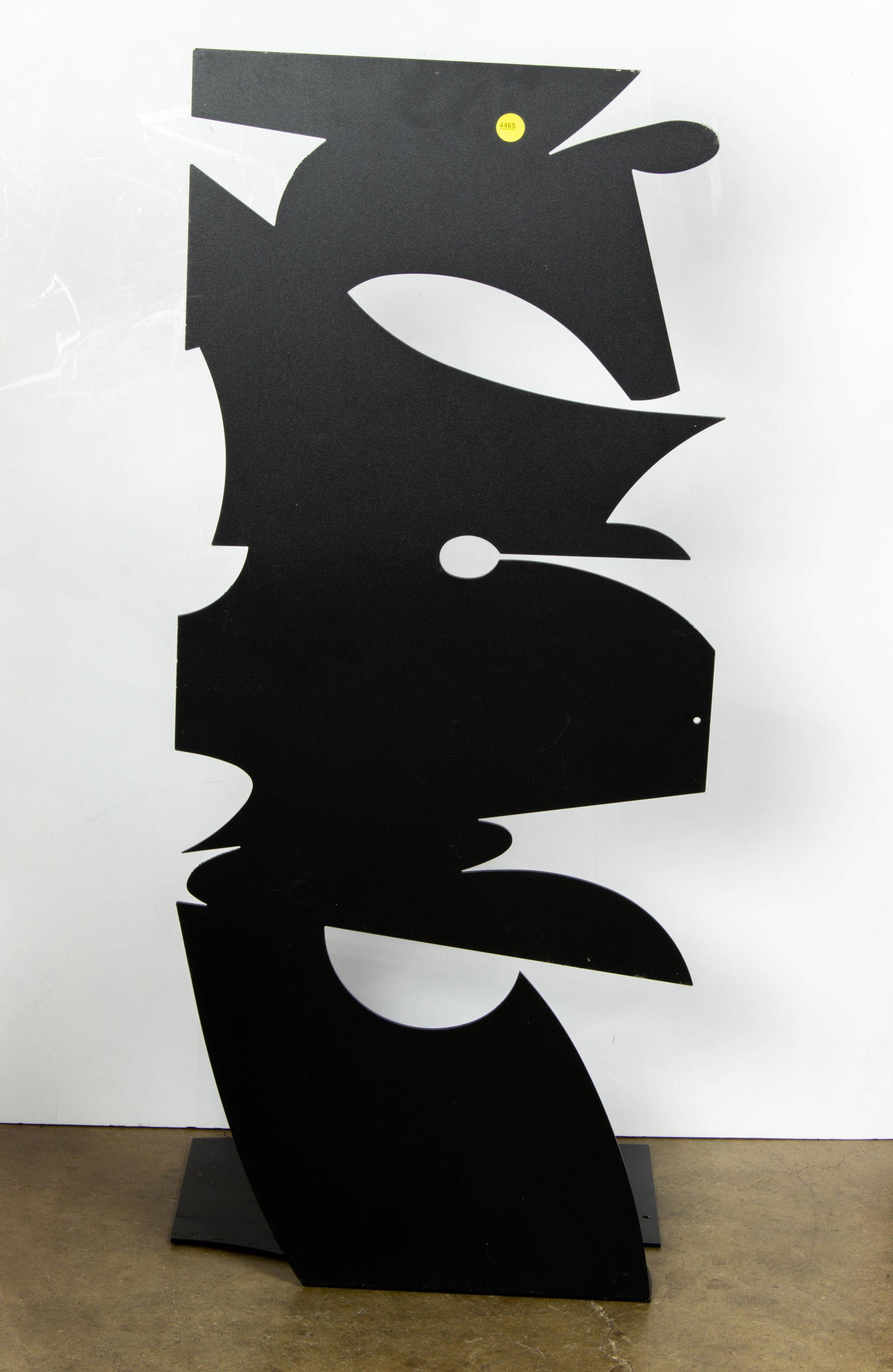 Modernist paint decorated abstract sculpture: Modernist paint decorated abstract sculpture, 36"h x 15"w