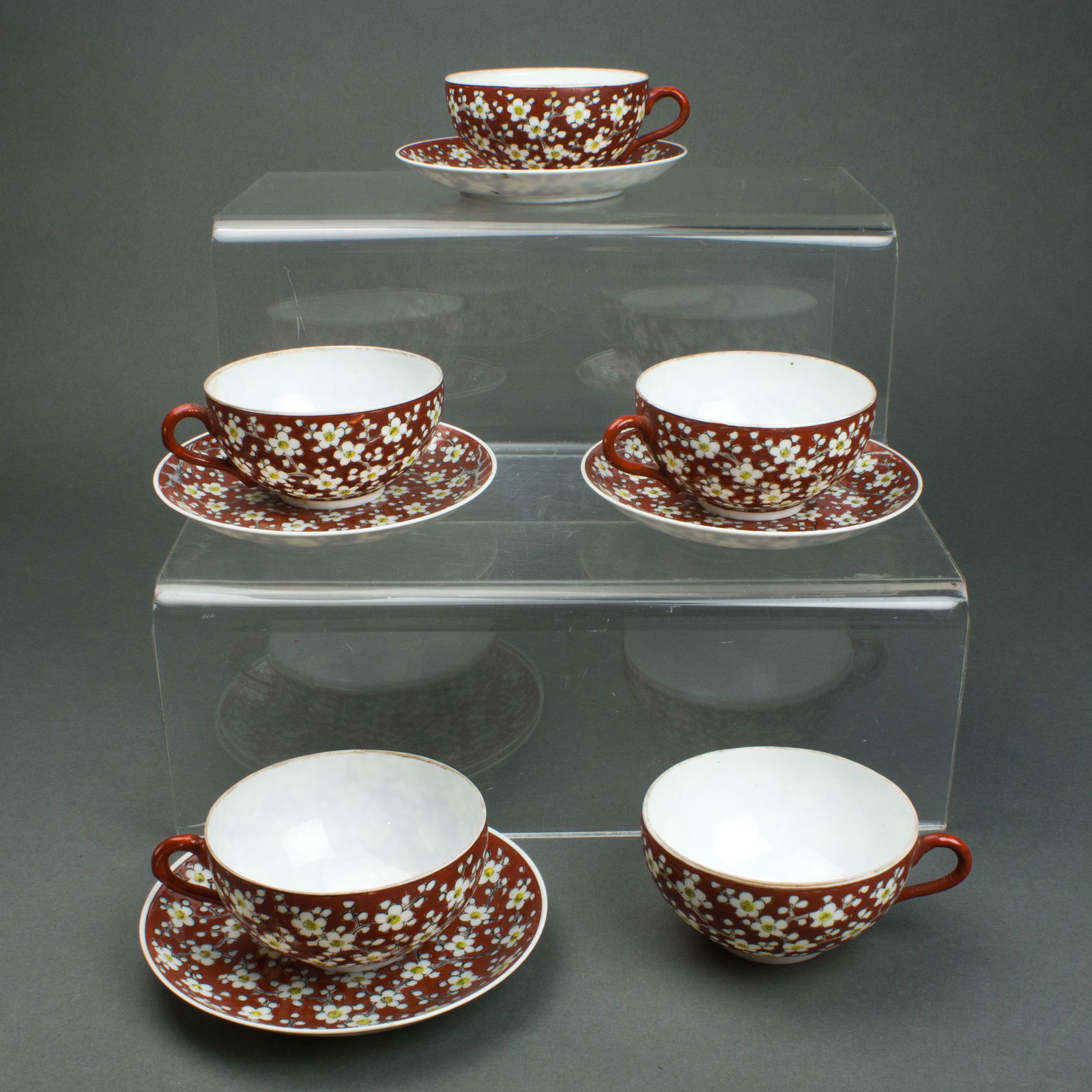 (lot of 9) Chinese eggshell tea cups and saucers (1 of 2)