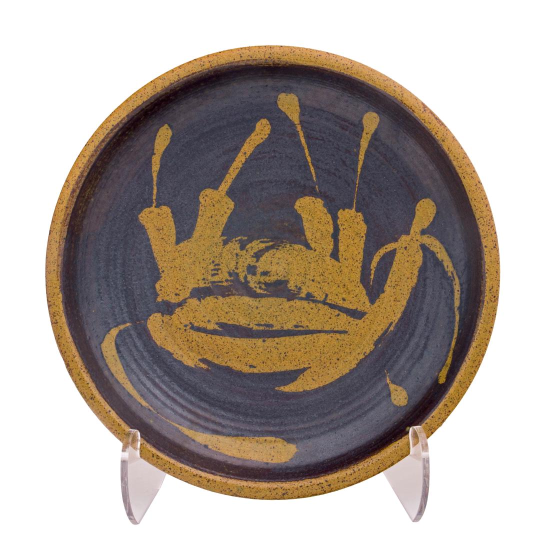 Peter Voulkos, Early Charger: Peter Voulkos, Early ChargerUSA, 1950s, glazed stoneware, incised signature to underside "Voulkos," 13.5"dia.