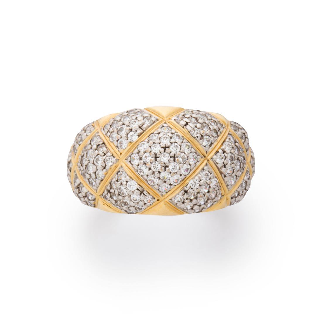 A diamond and fourteen karat bi-color gold ring (1 of 2)