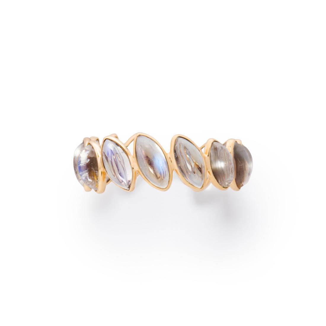 A moonstone and eighteen karat gold ring (1 of 2)