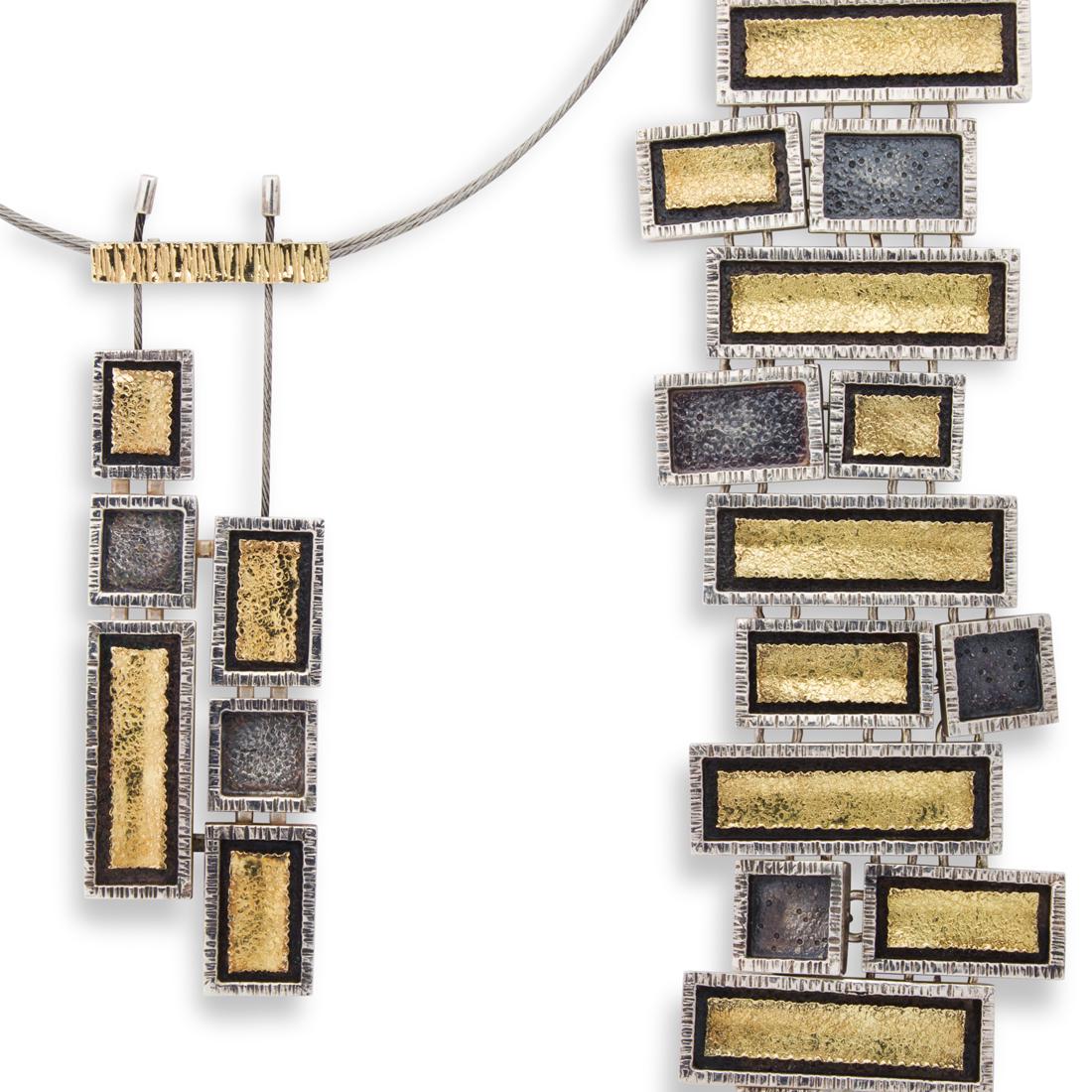 A sterling silver bracelet and necklace suite, Davide Bigazzi (1 of 3)