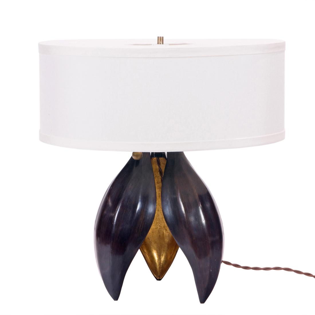 A Fuse Lighting patinated and parcel gilt bronze Acacia table lamp #6023 (1 of 2)