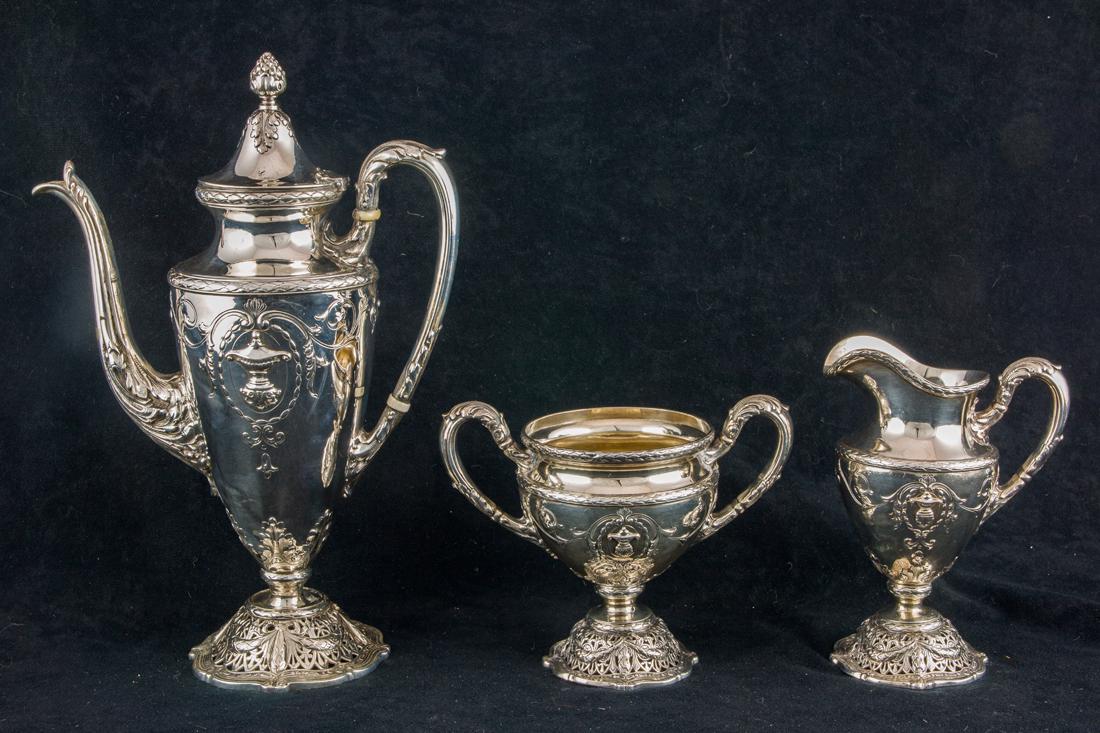 A (3 pc) Shreve Adam pattern chocolate service #7675 (1 of 2)