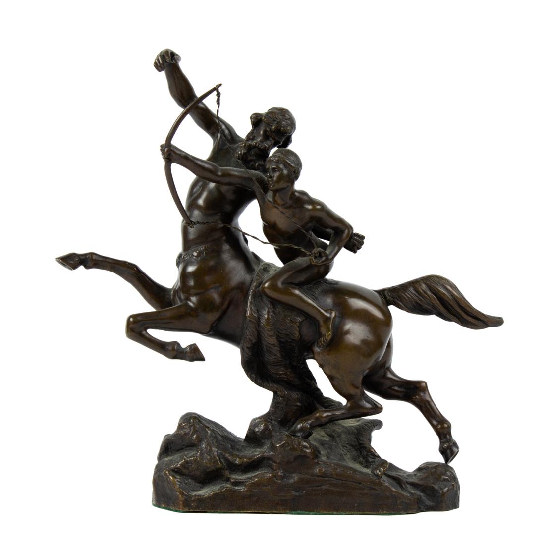A French patinated bronze model of the Education of Achilles (1 of 4)