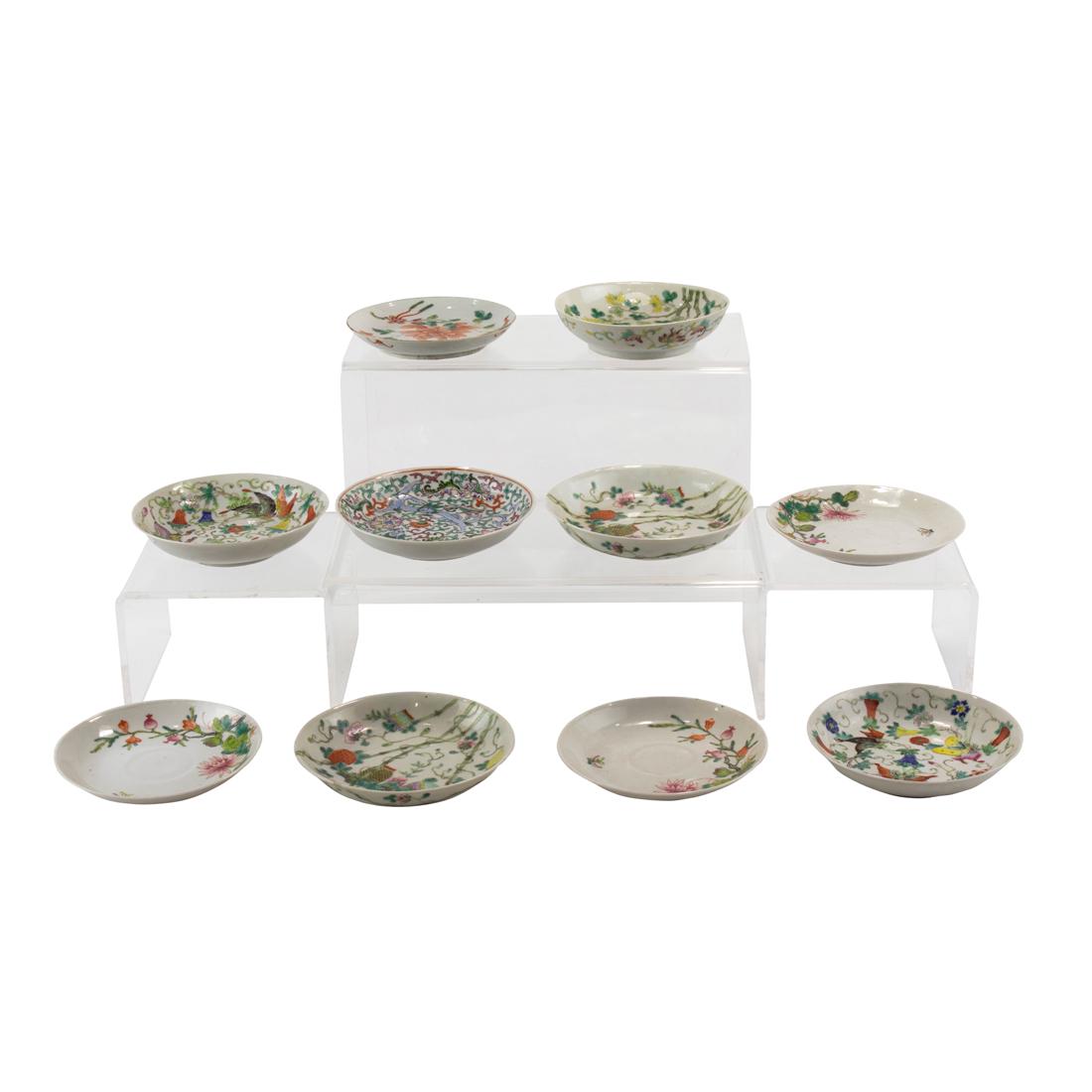 (lot of 10) Chinese famille rose dishes (1 of 3)