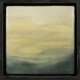 Painting, Eric Blum: Eric Blum (American, b. 1956), "No 449," 2003, encaustic on panel, signed, titled, and dated verso, overall (with frame): 14"h x 14"w. Provenance: Private Collection of Gary Danko, San Francisco.