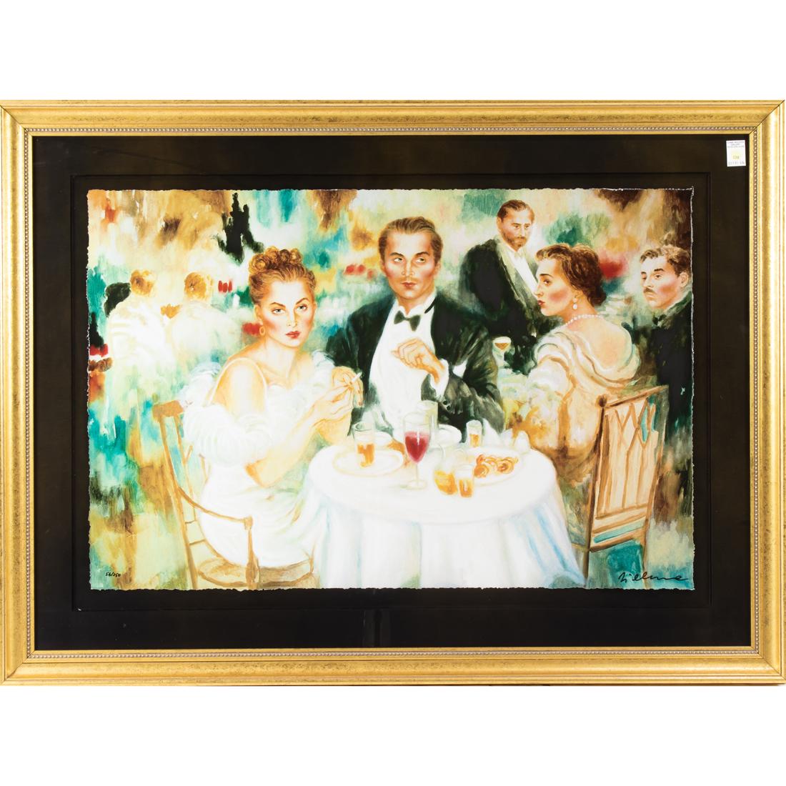 Print, Joanna Zjawinska: Joanna Zjawinska (American/Polish, b. 1950), "After All He's Just a Man," serigraph in colors, signed in pen lower right, edition 56/250, overall (with frame): 40.25"h x 54"w