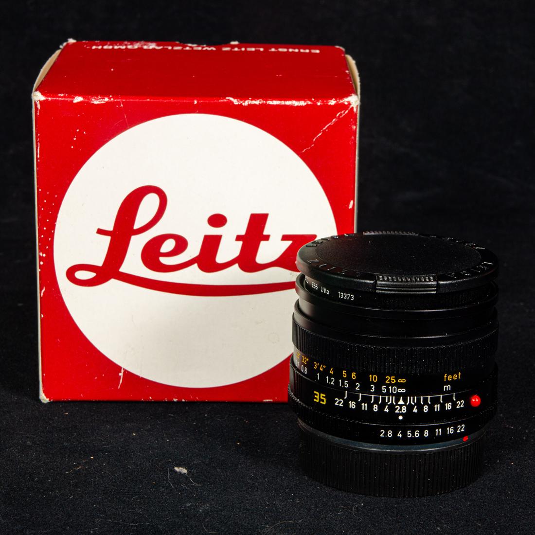 Ernst Leitz Elmarit-R camera lens in original box, 1:2.8/35mm, 11231 (1 of 1)