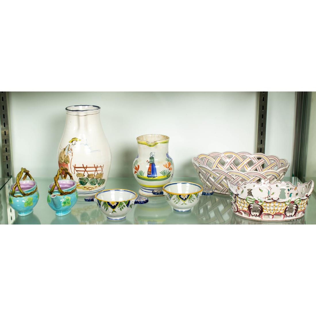 One shelf of French Quimper and Portuguese ceramics (1 of 1)