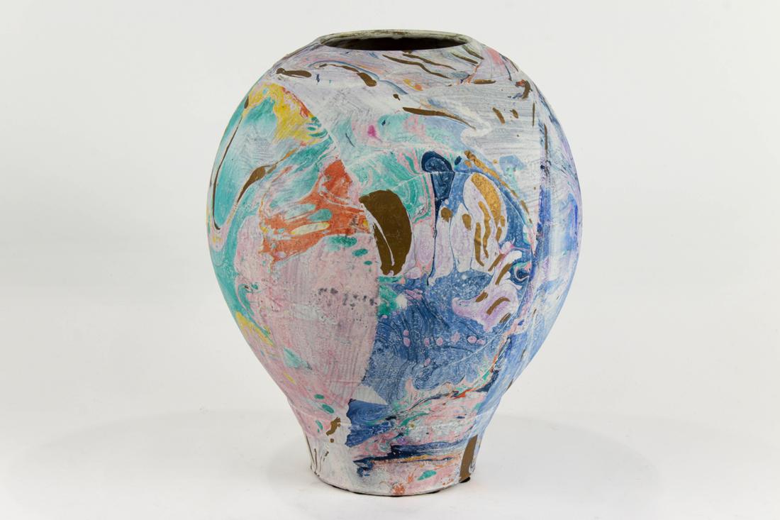 Leroy Parker painted ceramic vase (1 of 2)