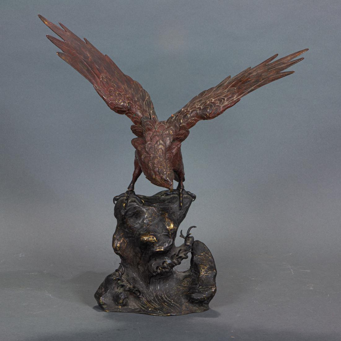 Japanese bronze figure of an eagle (1 of 1)
