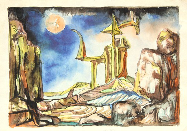 Works on Paper, Boris Deutsch: (lot of 10) Unframed works on paper, Abstracts, Portraits, Figures, and Landcapes by Boris Deutsch (Californian, 1892-1978), most signed and dated, 1920s-1970s, largest overall: 17''h x 14''w