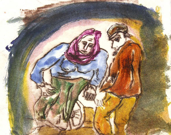 Works on Paper, Boris Deutsch: (lot of 10) Unframed works on paper, Abstracts, Portraits, Figures, and Landcapes by Boris Deutsch (Californian, 1892-1978), largest overall: 11.5''h x 8.5''w