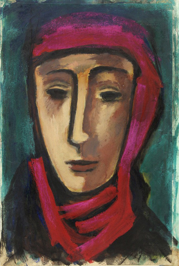 Ten Works on Paper, Boris Deutsch: (lot of 10) Unframed works on paper, Abstracts, Portraits, Figures, and Landcapes by Boris Deutsch (Californian, 1892-1978), most signed and dated, 1920s-1970s, largest overall: 18.5''h x 13.25''w