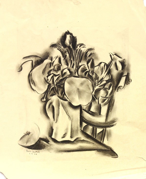 Works on Paper, Boris Deutsch: (lot of 10) Unframed works on paper, Abstracts, Portraits, Figures, and Landcapes by Boris Deutsch (Californian, 1892-1978), most signed and dated, 1920s-1970s, largest overall: 20''h x 15.25''w