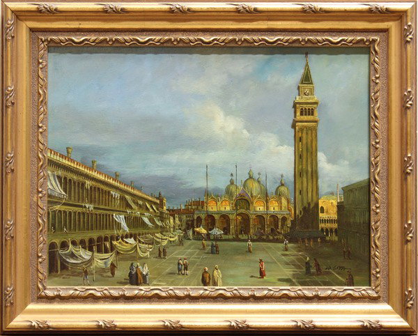 Painting, Venetian Scene: Framed oil on board, Venetian Scene, Continental School (20th century), 19th century depiction, signed ''W. Sita'' lower right, overall: 16.25''h x 20.25''w