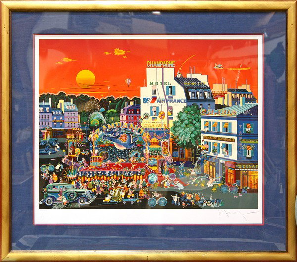 Print, Hiro Yamagata, Carnival Parade: Framed serigraph, Carnival Parade, signed ''Yamagata'' in pencil lower right, numbered lower left, overall: 35''h x 39.25''w