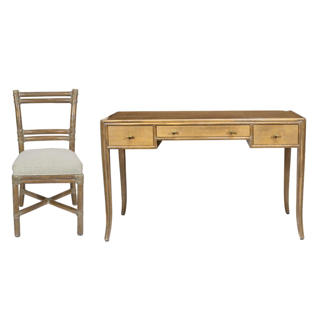 (lot of 2) McGuire San Francisco desk and chair (1 of 7)