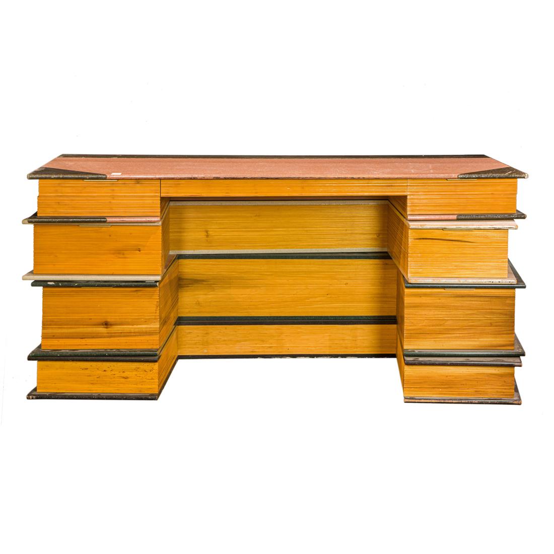 A custom stacked book form executive desk or center table (1 of 3)