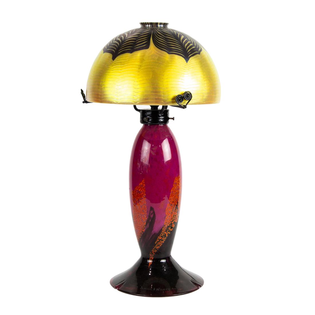 Daum glass lamp with Lundberg Studios shade (1 of 4)