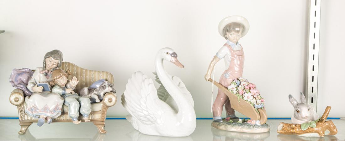 (Lot of 4) Lladro porcelain figures children and animals (1 of 1)