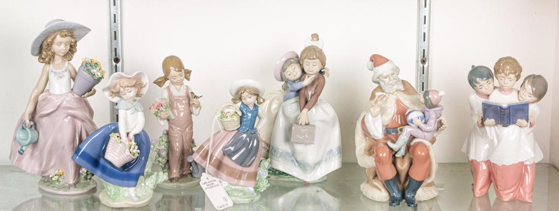 (Lot of 7) Lladro porcelain figures of children and animals (1 of 1)