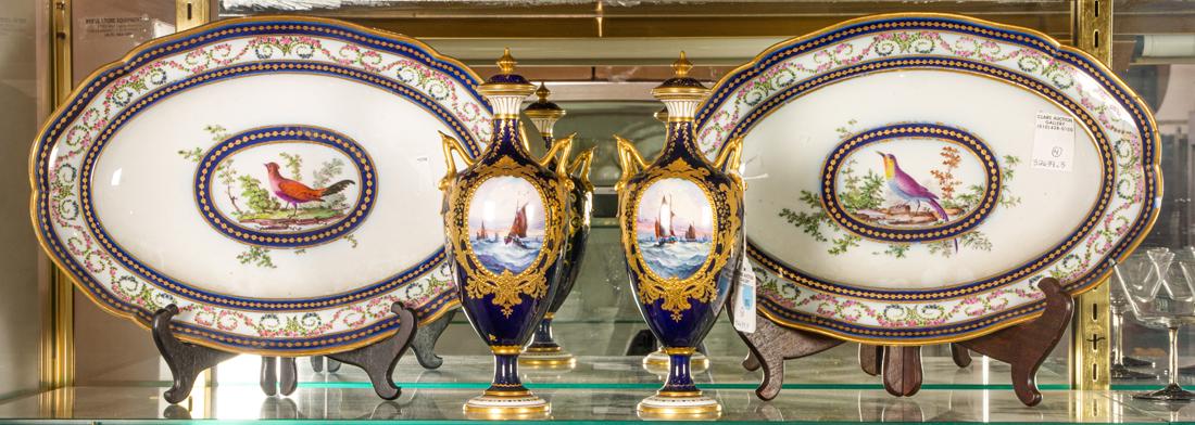 (Lot of 4) Pair of Royal Crown Derby porcelain urns (1 of 1)