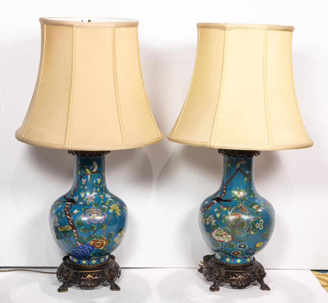Pair of Chinese cloisonne globular vases (1 of 1)