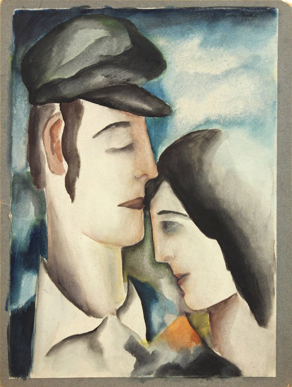 Works on Paper, Boris Deutsch: (lot of 10) Unframed works on paper, Abstracts, Portraits, Figures, and Landcapes by Boris Deutsch (Californian, 1892-1978), most signed and dated, 1920s-1970s, largest overall: 17''h x 14''w. Provena