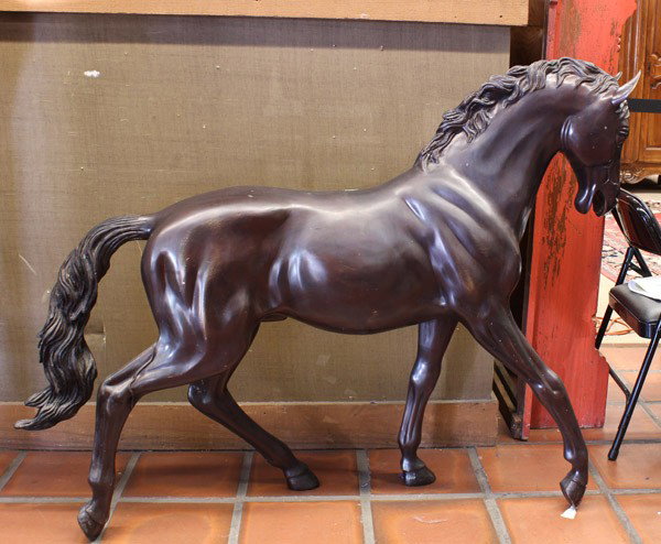 Bronze, after Mene, Horse: Bronze sculpture, Horse, after Pierre Jules (P.J.) Mene (French, 1810-1879), unsigned, 20th century, overall: 44.5''h x 57''w x 11''d