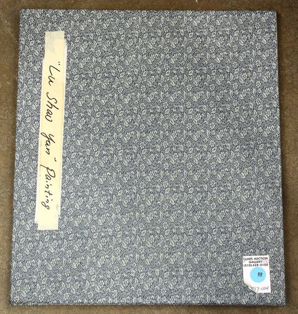 Chinese Album, Lu Yanshao (manner), Figures: Chinese eight-leaf album, in the manner of Lu Yanshao (Chinese, 1909-1993), each depicting villagers and inscribed with titled and bearing seals, overall: 14.75''h x 12.75''w