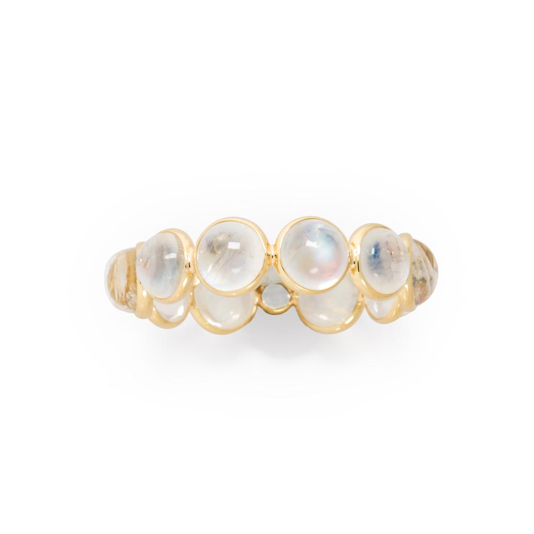 A moonstone and eighteen karat gold ring (1 of 2)
