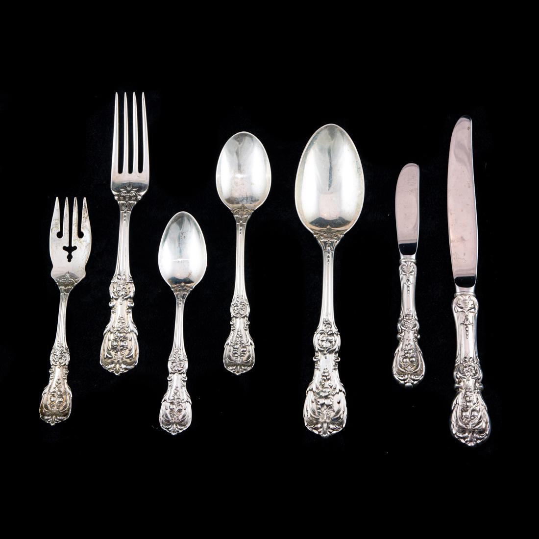 A (30 pc) Reed & Barton Francis sterling flatware service: (4) dinner forks 7 (1 of 3)