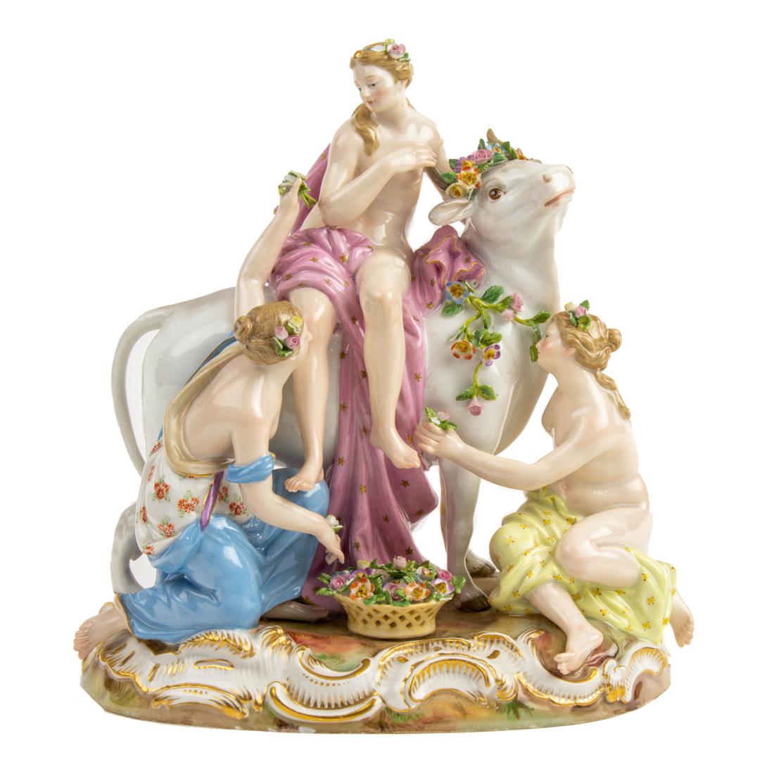 A Meissen porcelain figural group of Europa and the Bull, late 19th century (1 of 4)
