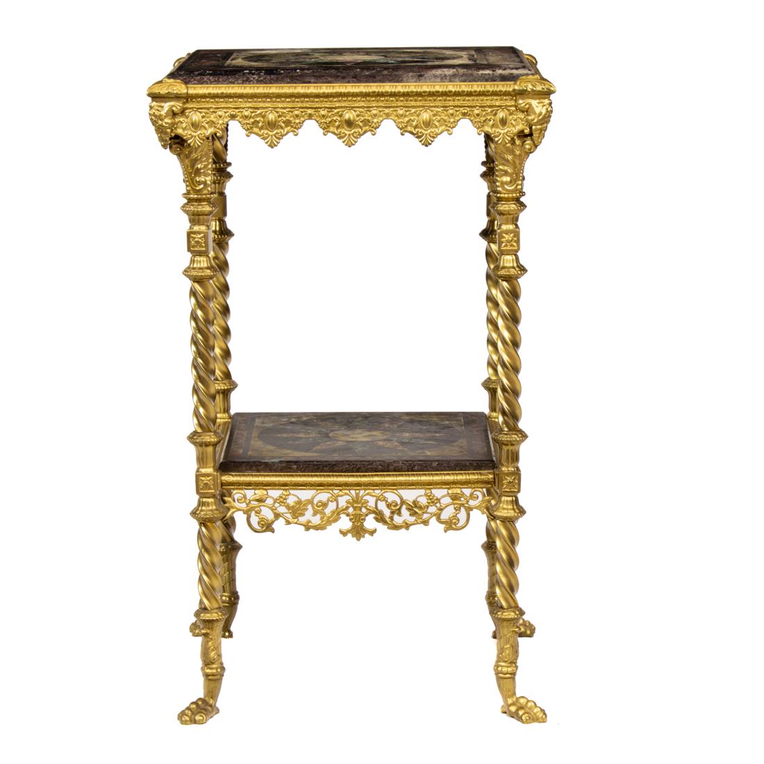 A Pompeiian style gilt bronze and marble gueridon (1 of 3)