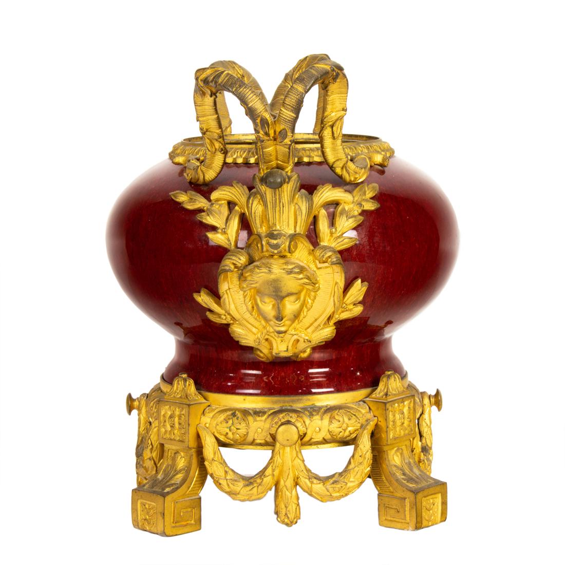 A French gilt bronze mounted Chinese sang de boeuf porcelain urn (1 of 4)