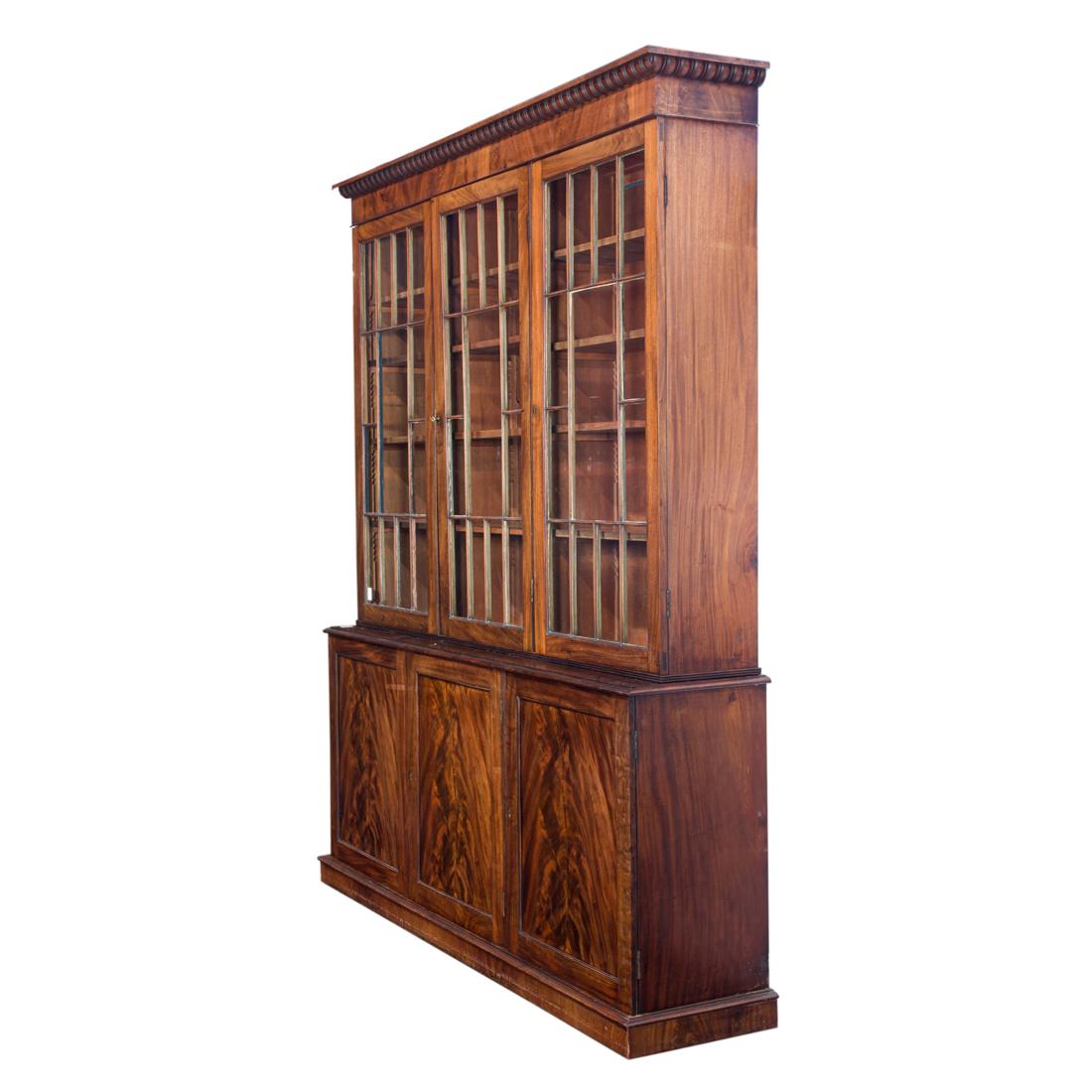 A Georgian mahogany three door breakfront bookcase (1 of 3)