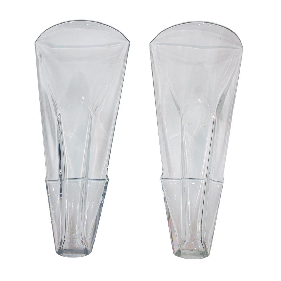 (Lot of 2) Baccarat glass Diva vases designed by Nicolas Triboulot (1 of 6)