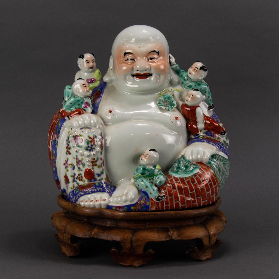 Chinese famille vase figure of Budai (1 of 4)