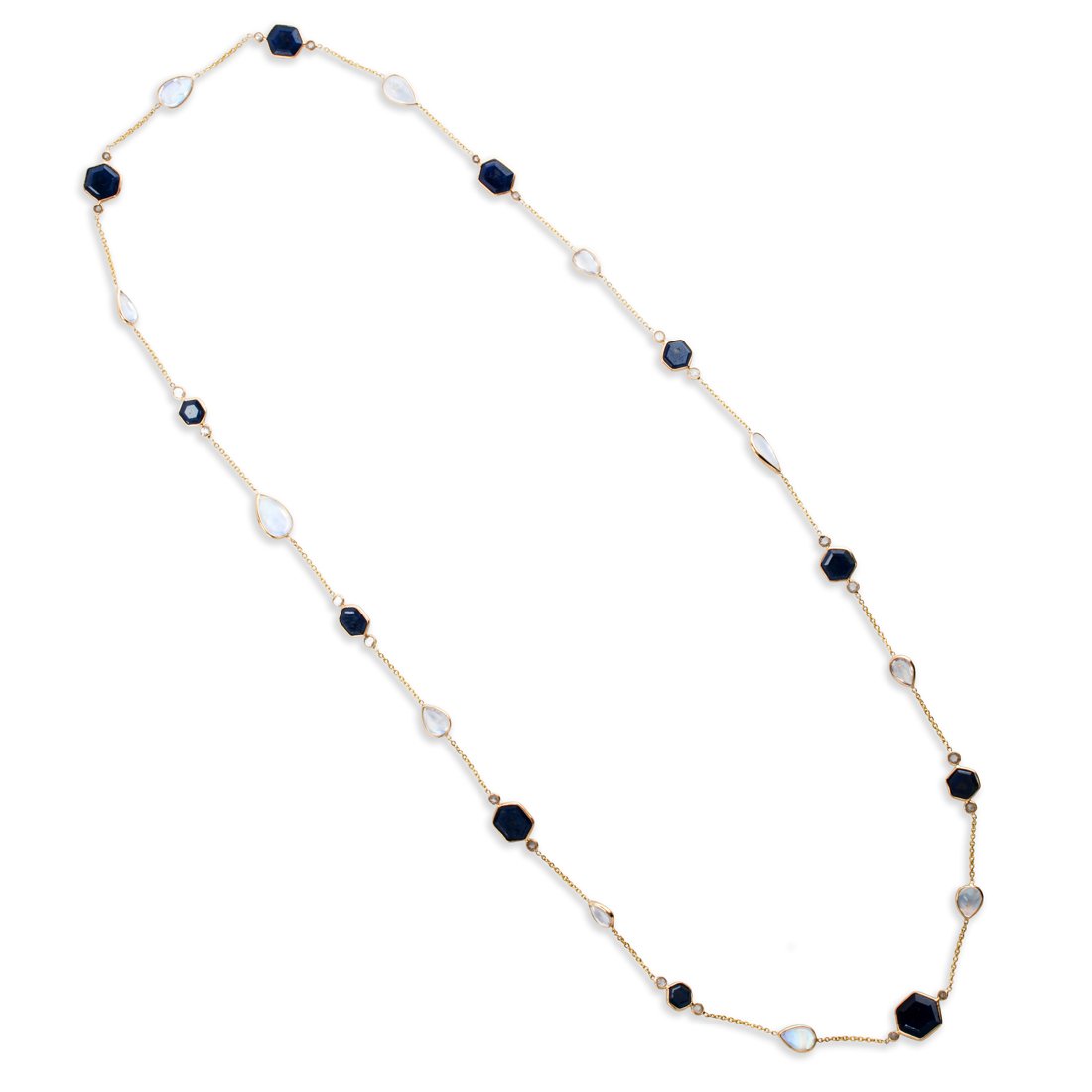A sapphire, moonstone and diamond necklace (1 of 2)