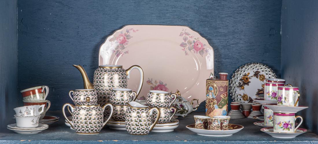 Shelf of mostly Asian Export ceramics (1 of 1)